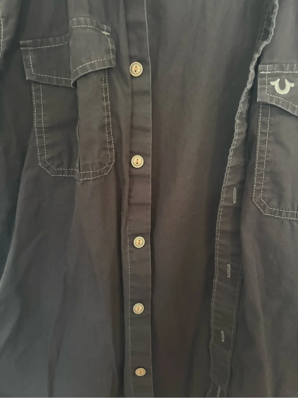 True Religion Men’s Utility Button Down Short Sleeve Shirt